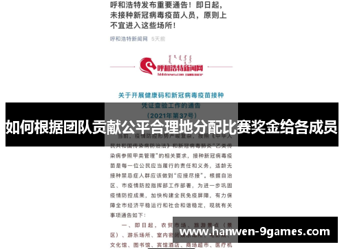 如何根据团队贡献公平合理地分配比赛奖金给各成员