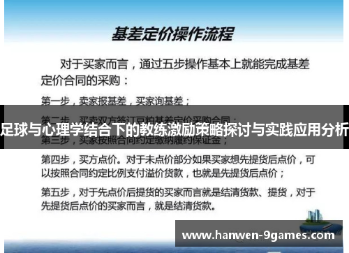 足球与心理学结合下的教练激励策略探讨与实践应用分析